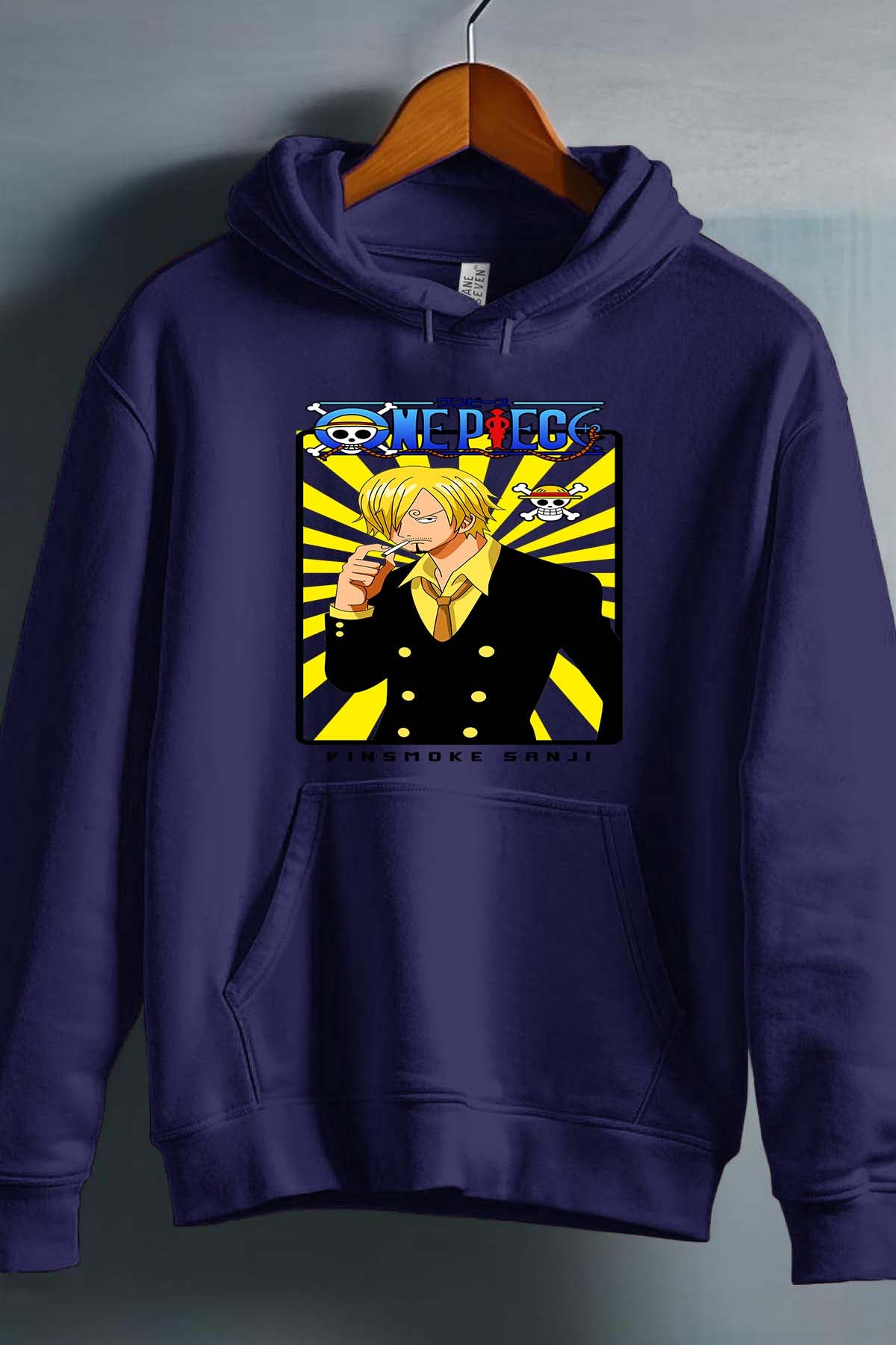 COULEUR:Marine|Sweat Capuche Garçon | Card sanji 01 Marine