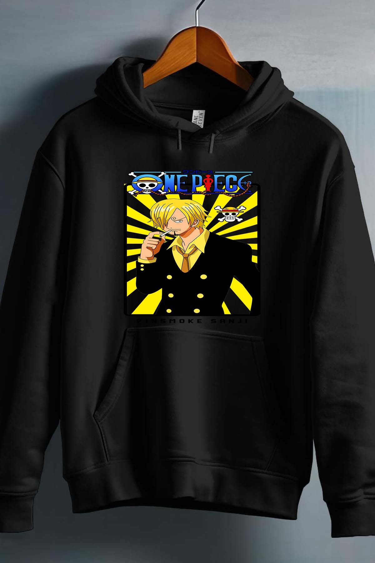 COULEUR:Noir|Sweat Capuche Garçon | Card sanji 01 Noir
