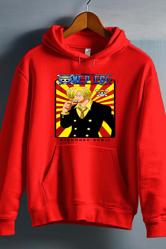 COULEUR:Rouge|Sweat Capuche Homme | Card sanji 01 Rouge