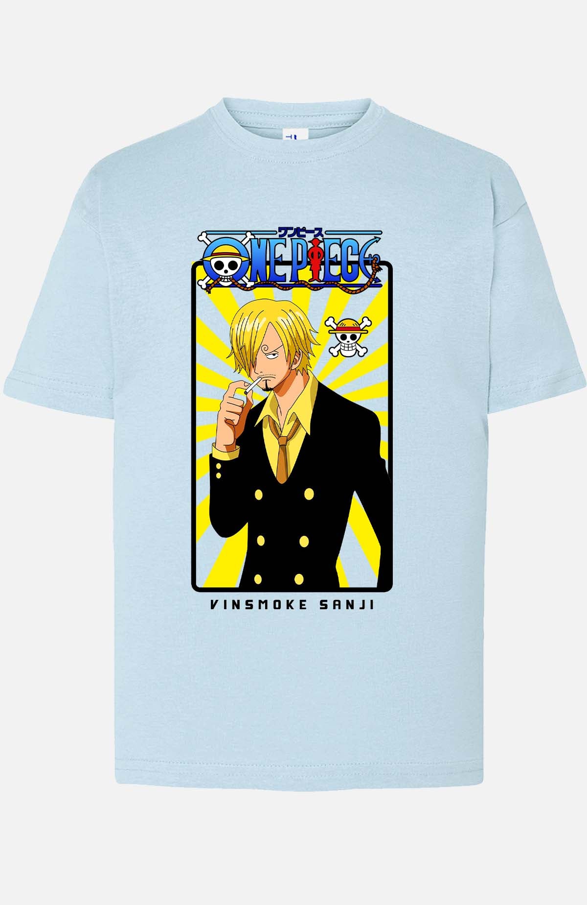 COULEUR:Bleu Ciel|T-shirt Garçon | Card sanji 01 Bleu Ciel