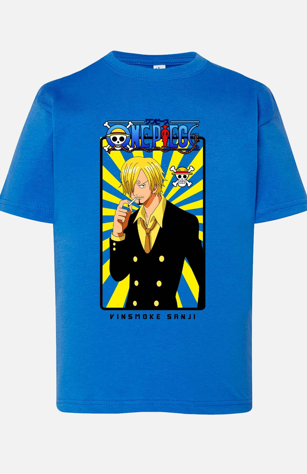 COULEUR:Bleu Roi|T-shirt Garçon | Card sanji 01 Bleu Roi