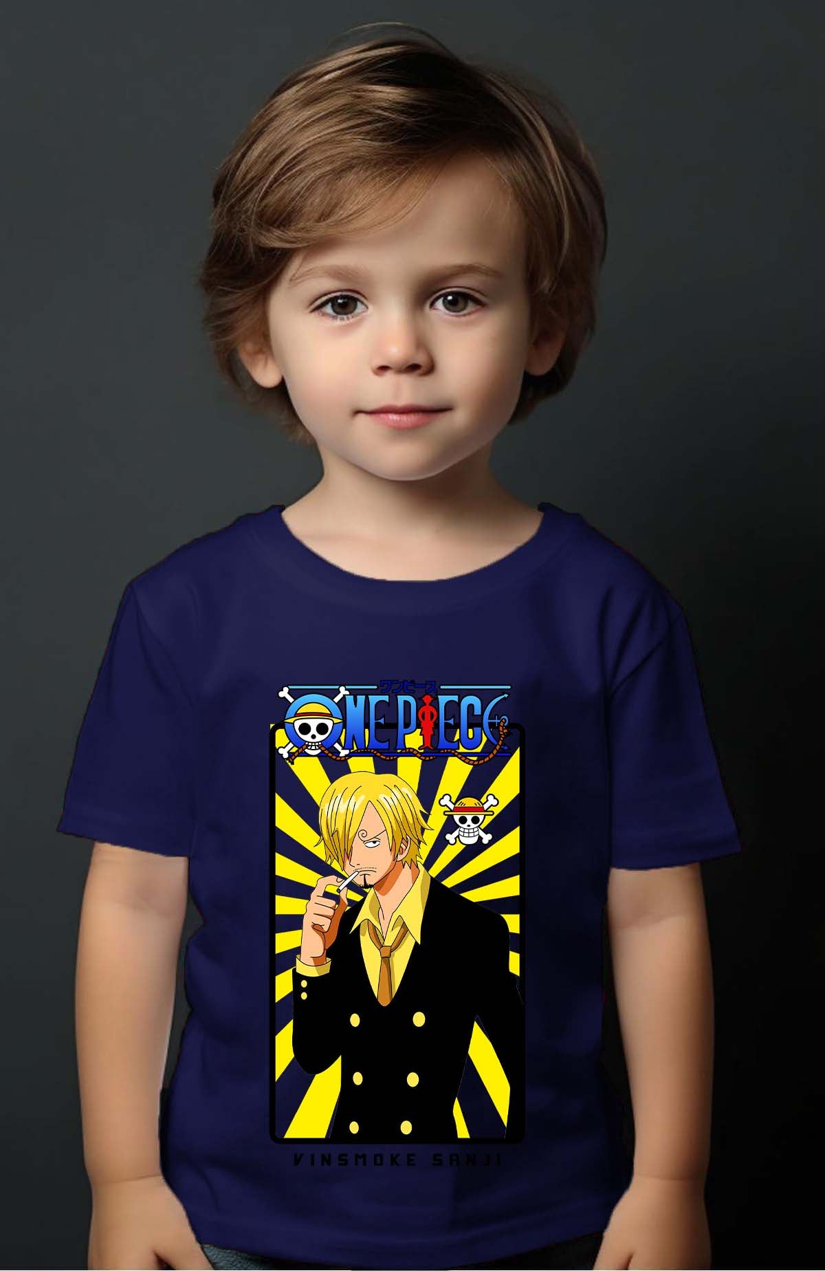COULEUR:Marine|T-shirt Garçon | Card sanji 01 Marine