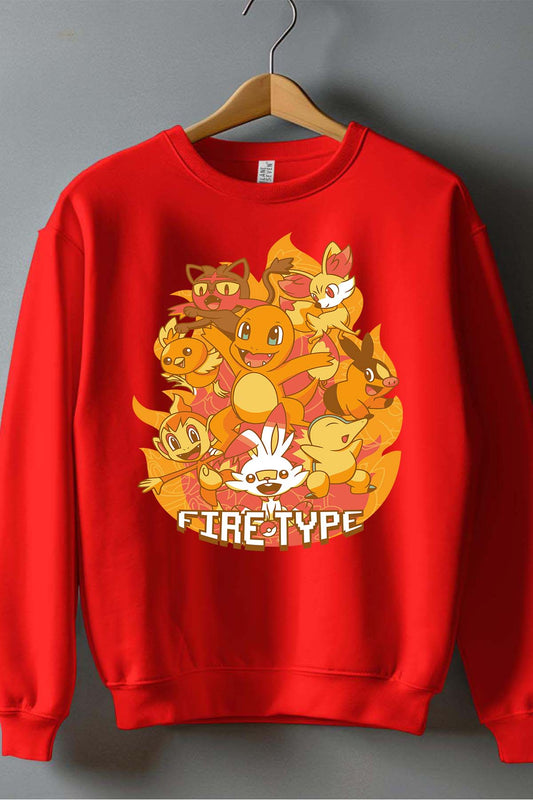 COULEUR:Rouge|Sweat Col Rond Garçon | Charmander Team Rouge