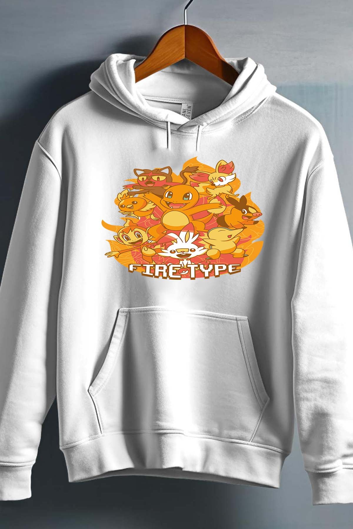 COULEUR:Blanc|Sweat Capuche Fille | Charmander Team Blanc