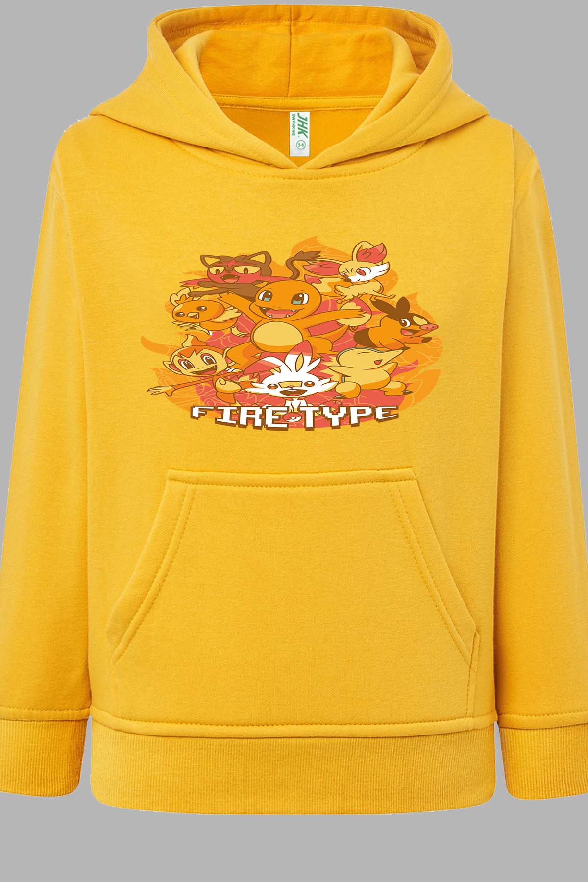 COULEUR:Jaune|Sweat Capuche Fille | Charmander Team Jaune