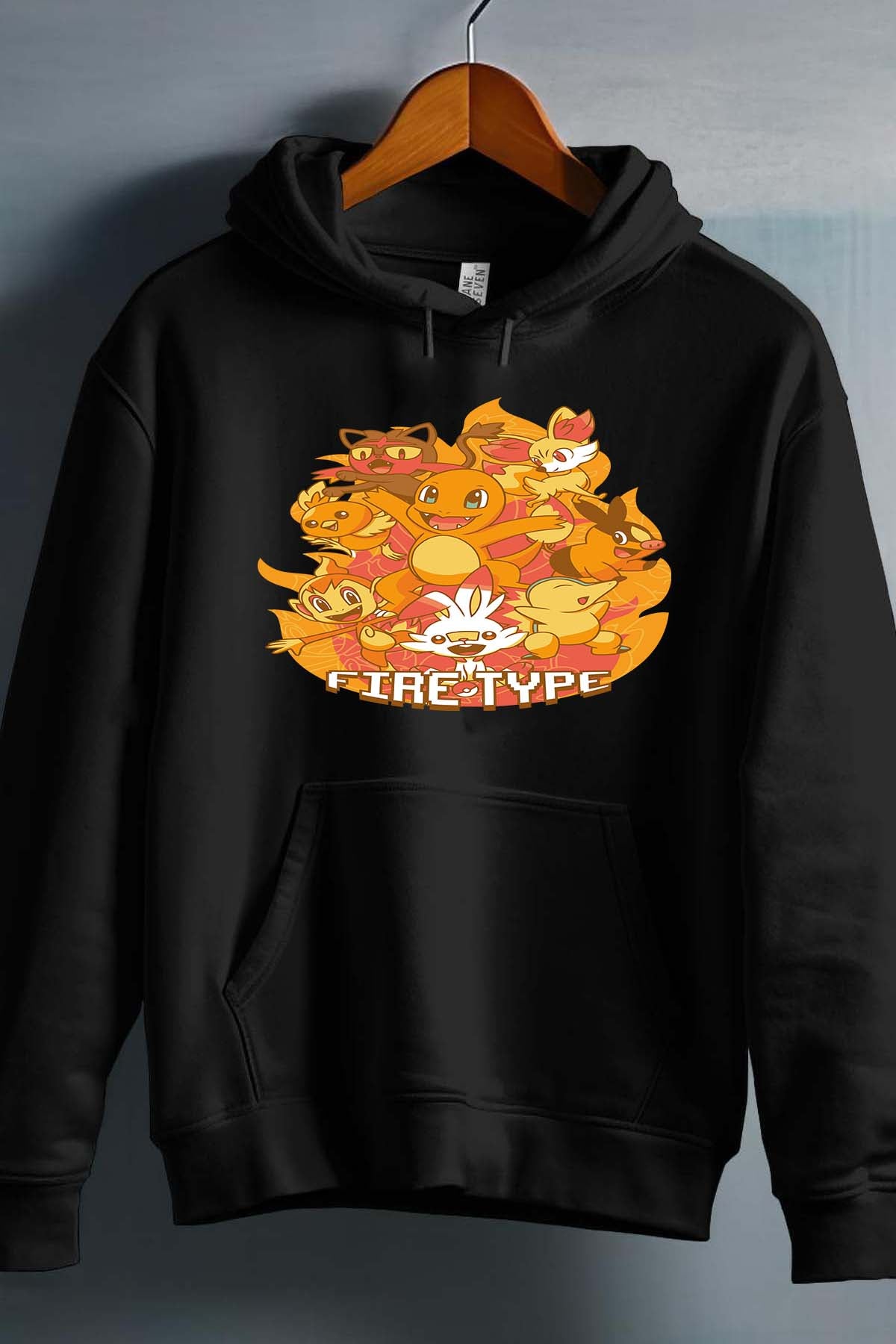 COULEUR:Noir|Sweat Capuche Fille | Charmander Team Noir