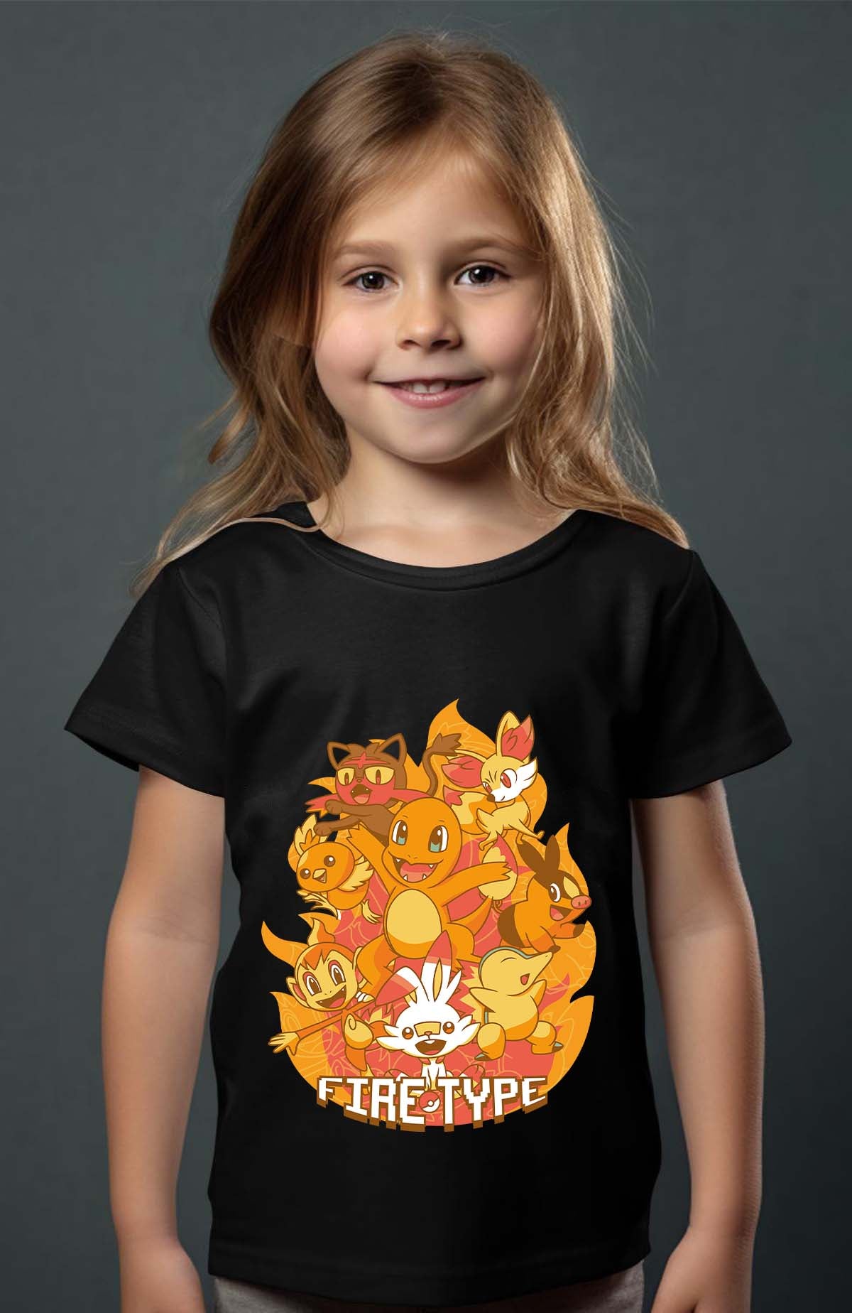COULEUR:Noir|T-shirt Fille | Charmander Team Noir