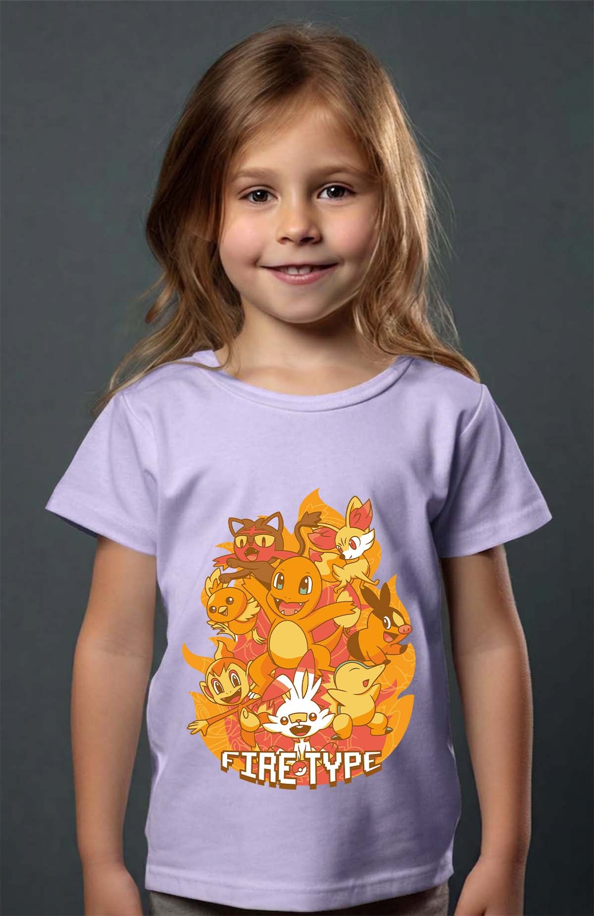 COULEUR:Violet|T-shirt Fille | Charmander Team Violet