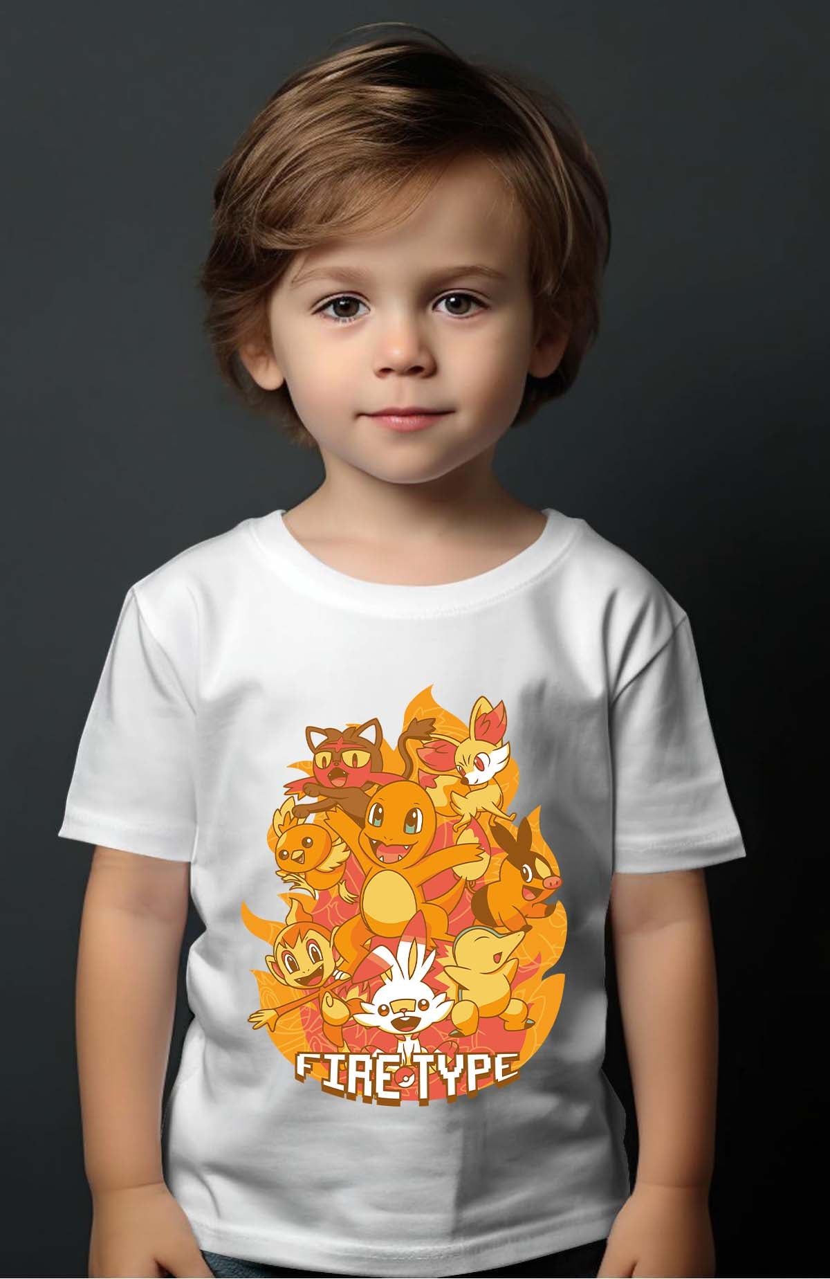 COULEUR:Blanc|T-shirt Garçon | Charmander Team Blanc