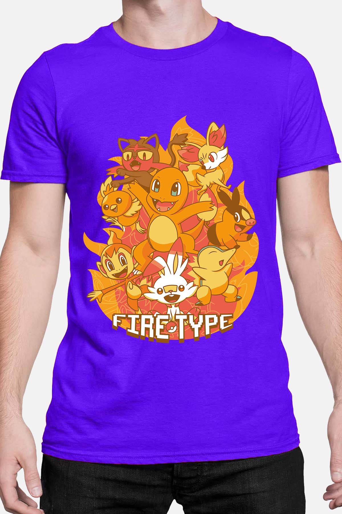 COULEUR:Bleu Roi|T-shirt Homme | Charmander Team Bleu Roi