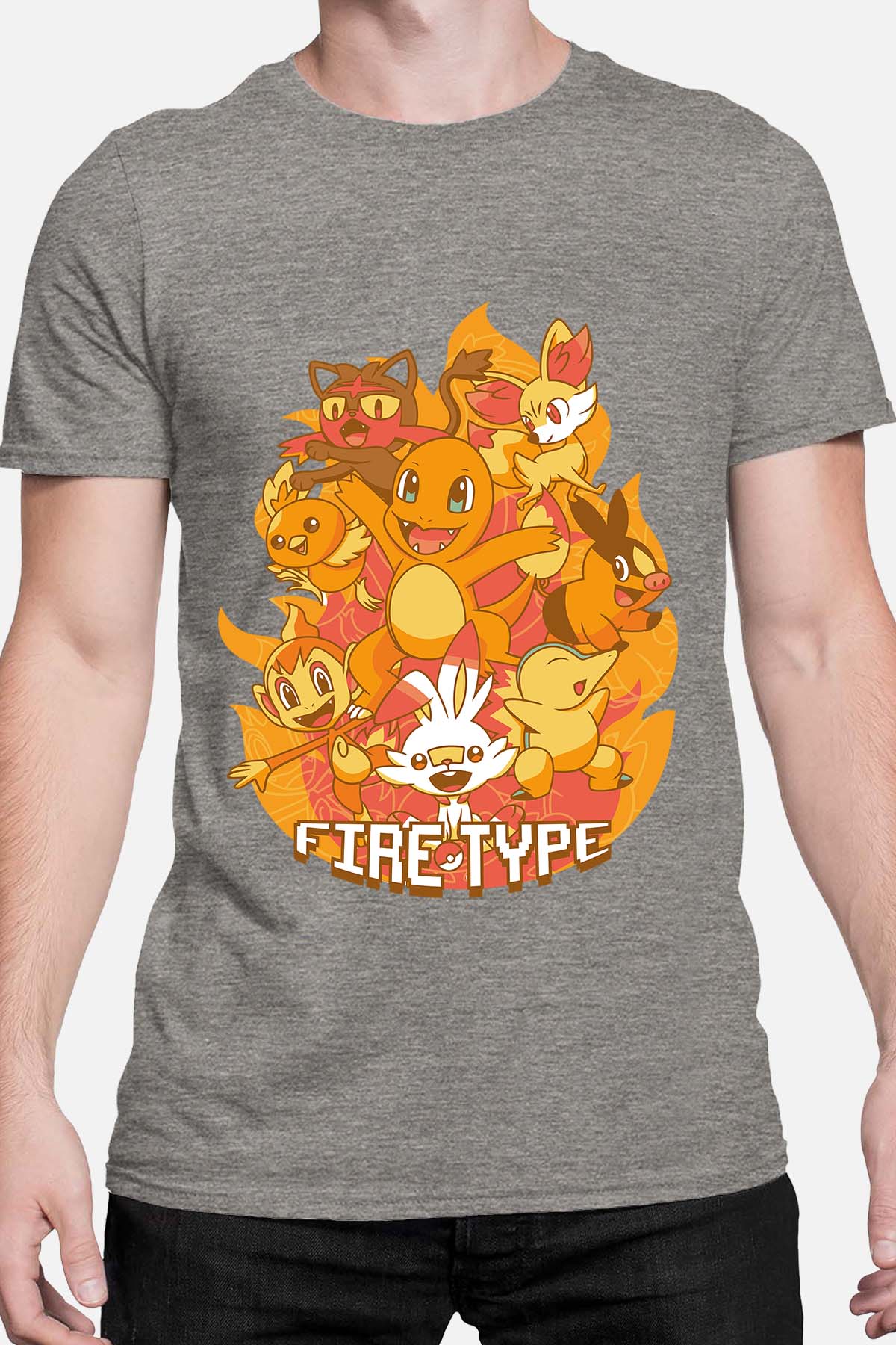 COULEUR:Gris|T-shirt Homme | Charmander Team Gris