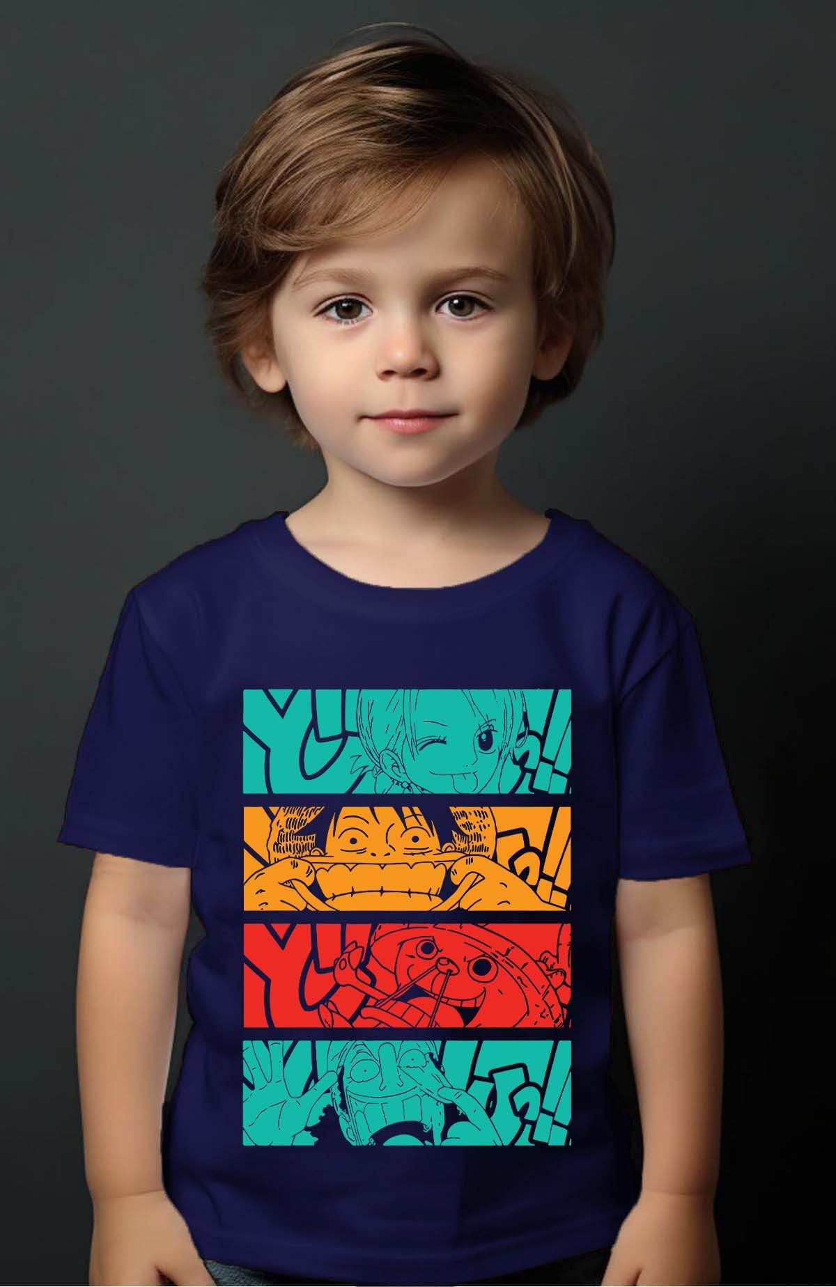 COULEUR:Marine|T-shirt Garçon | Crazy crew Marine