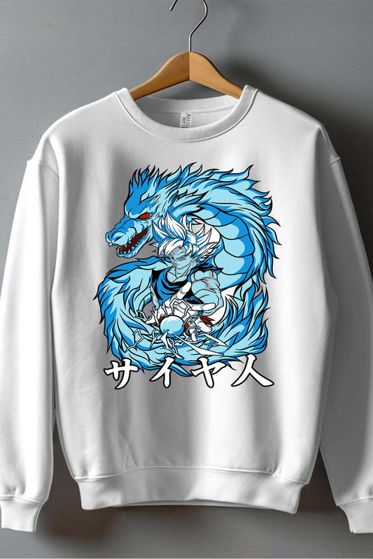 COULEUR:Blanc|Sweat Col Rond Garçon | DBZ 5 Blanc