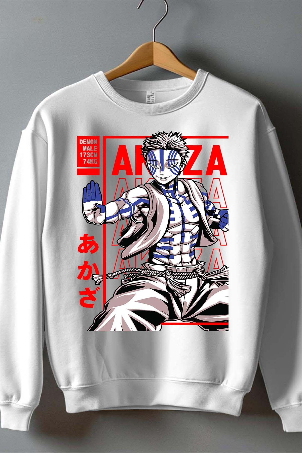 COULEUR:Blanc|Sweat Col Rond Garçon | DEMONS SLAYER 12 Blanc