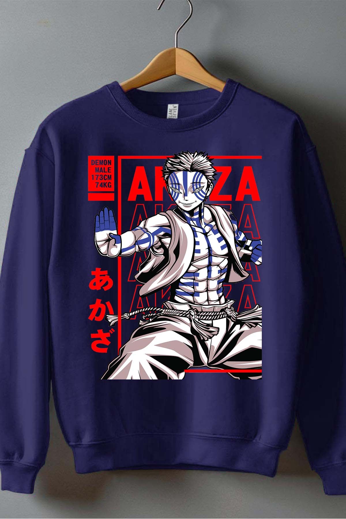 COULEUR:Marine|Sweat Col Rond Garçon | DEMONS SLAYER 12 Marine