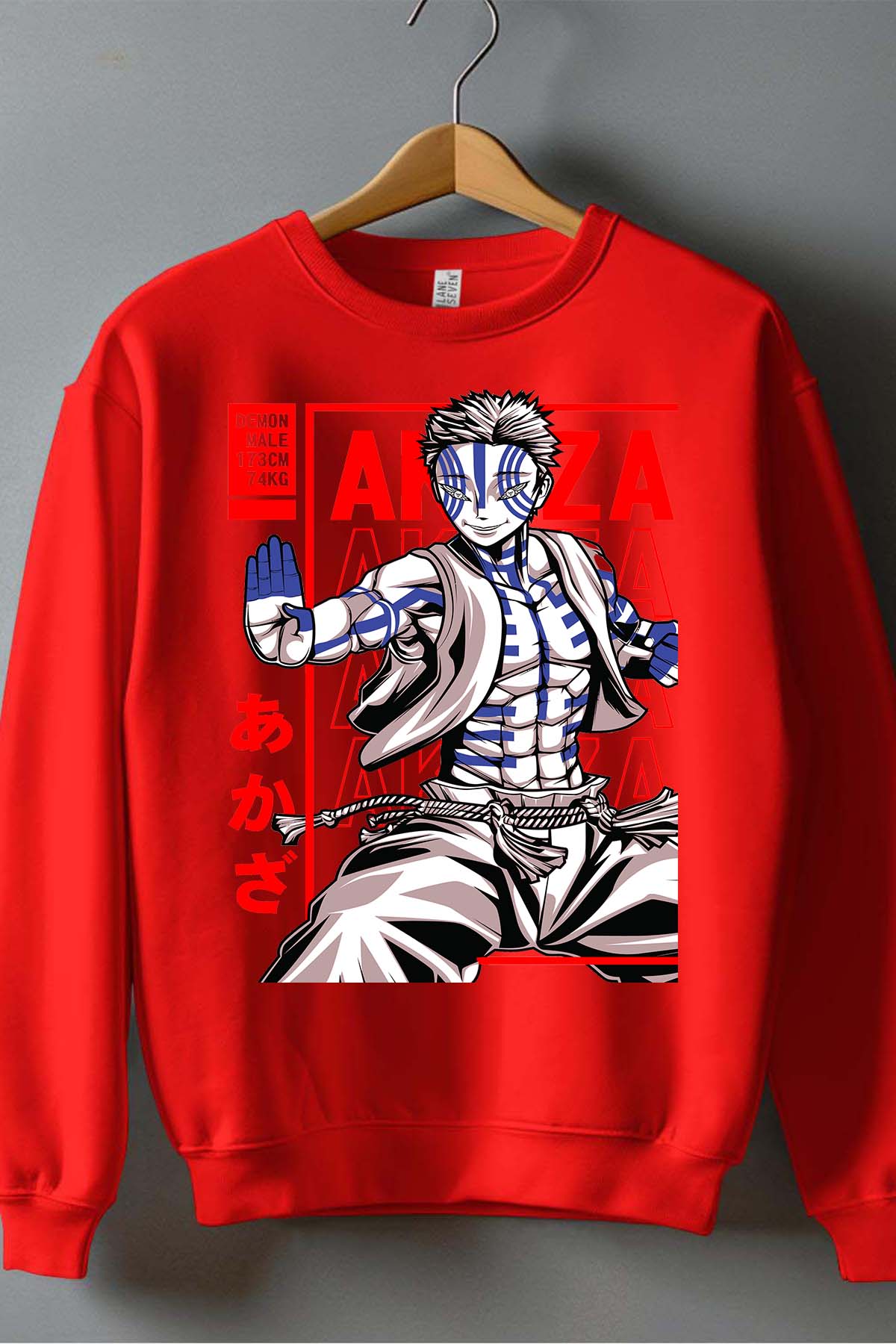 COULEUR:Rouge|Sweat Col Rond Garçon | DEMONS SLAYER 12 Rouge