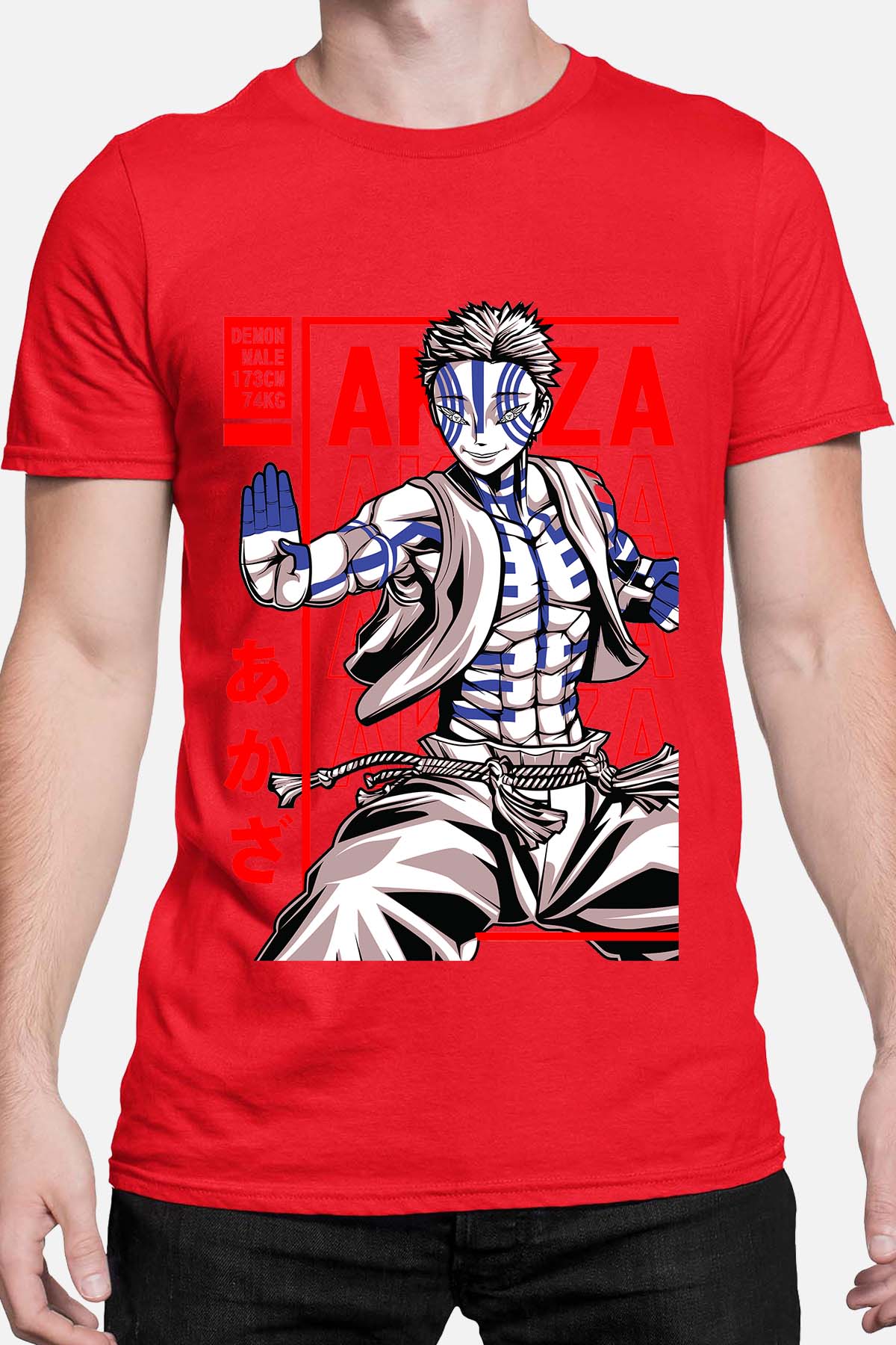 COULEUR:Rouge|T-shirt Homme | DEMONS SLAYER 12 Rouge
