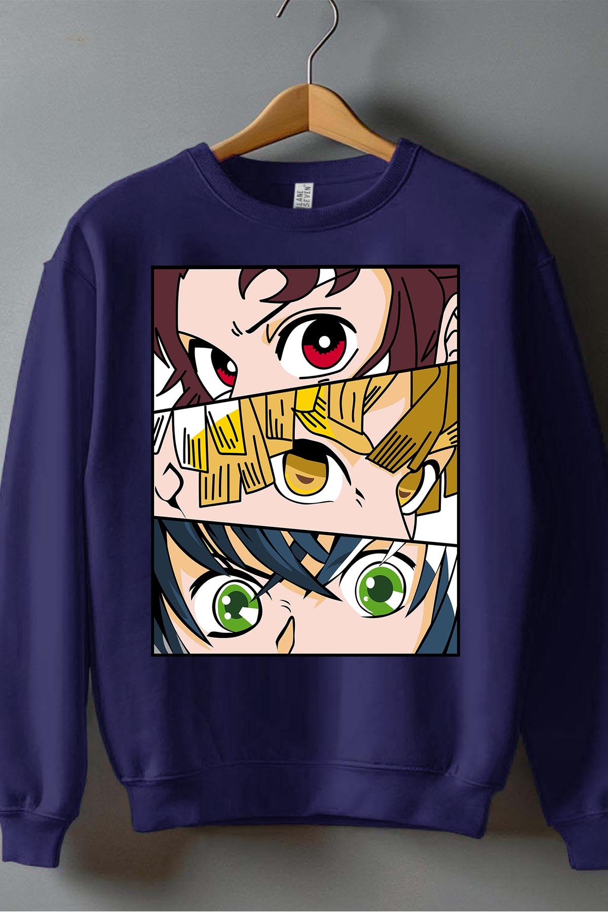 COULEUR:Marine|Sweat Col Rond Garçon | DEMONS SLAYER 14 Marine