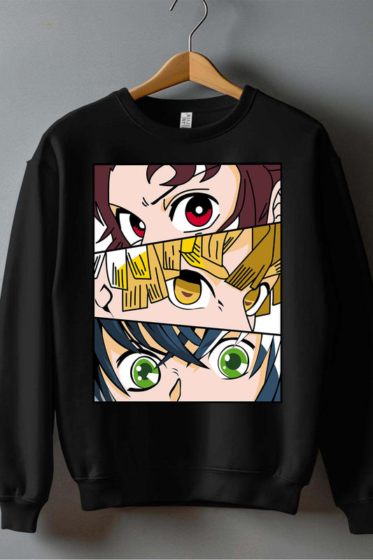 COULEUR:Noir|Sweat Col Rond Garçon | DEMONS SLAYER 14 Noir