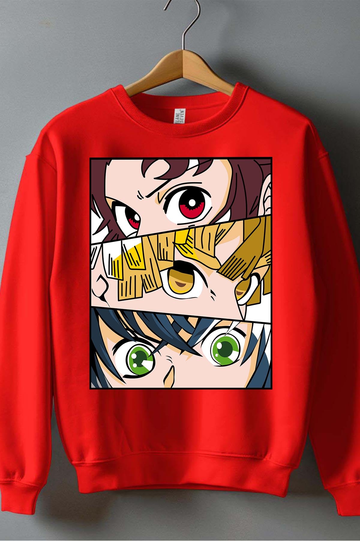 COULEUR:Rouge|Sweat Col Rond Garçon | DEMONS SLAYER 14 Rouge