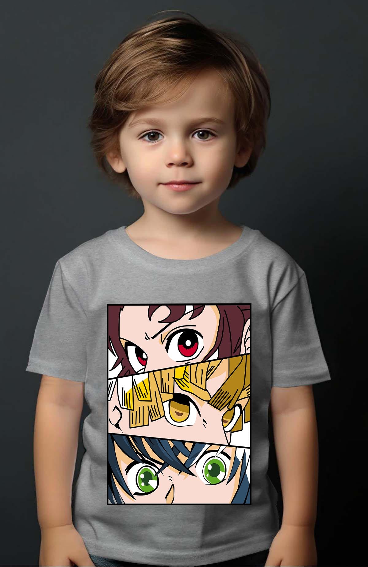 COULEUR:Gris|T-shirt Garçon | DEMONS SLAYER 14 Gris