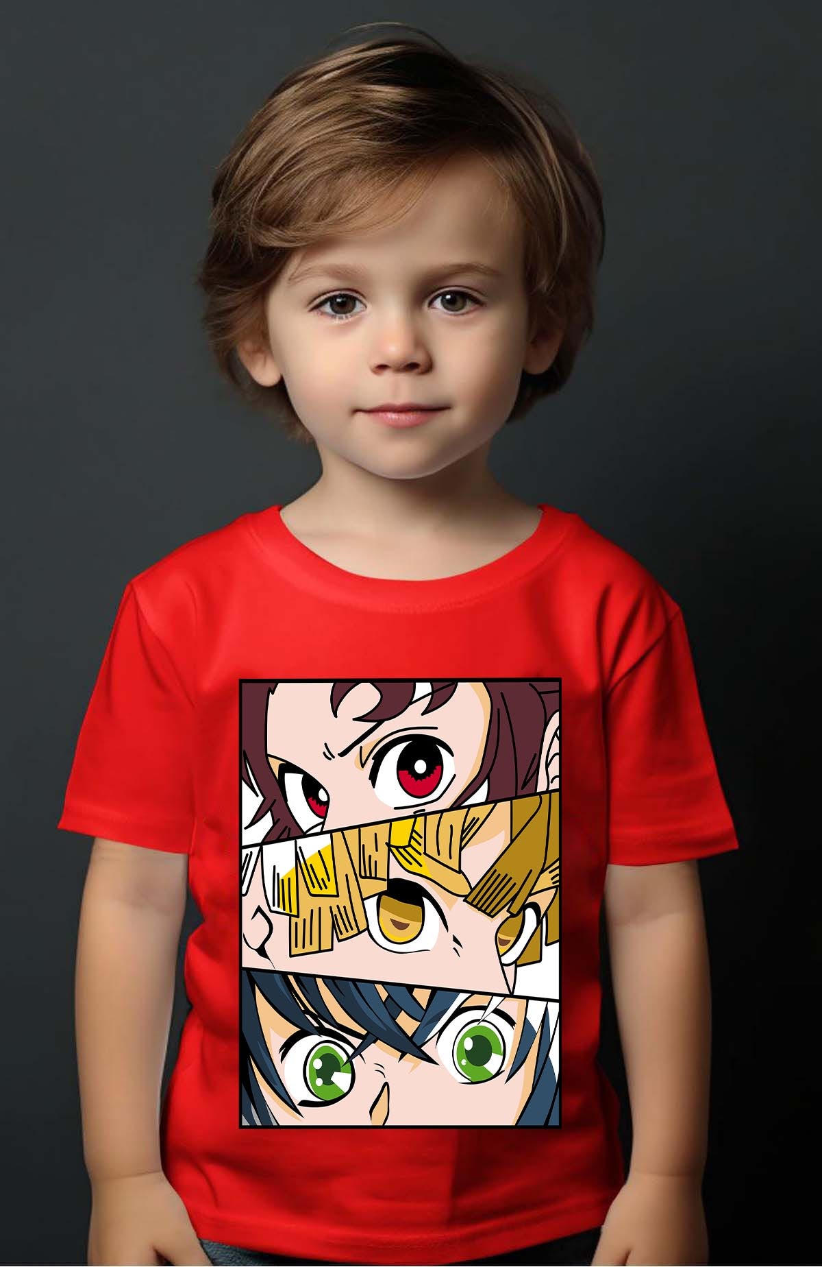 COULEUR:Rouge|T-shirt Garçon | DEMONS SLAYER 14 Rouge