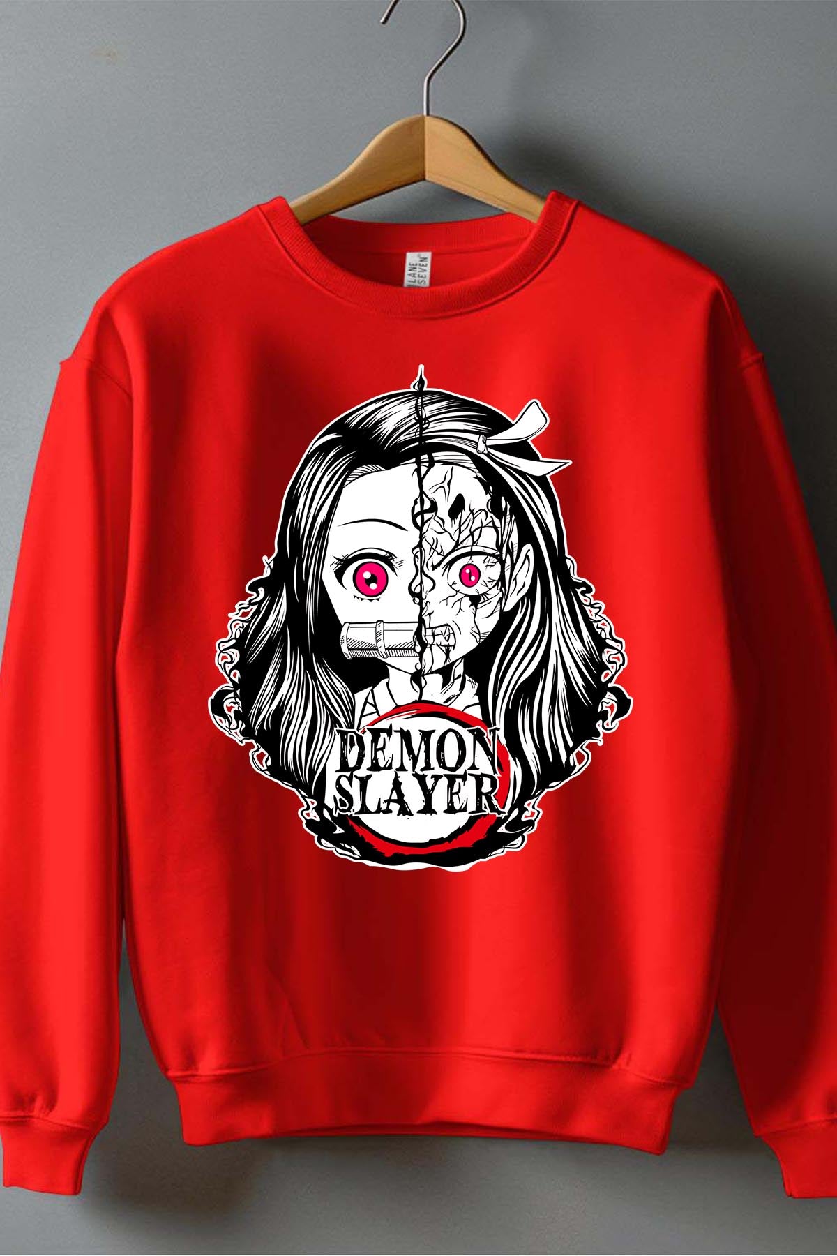 COULEUR:Rouge|Sweat Col Rond Garçon | DEMONS SLAYER 15 Rouge