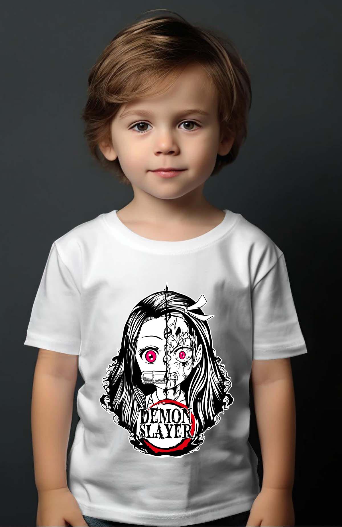 COULEUR:Blanc|T-shirt Garçon | DEMONS SLAYER 15 Blanc
