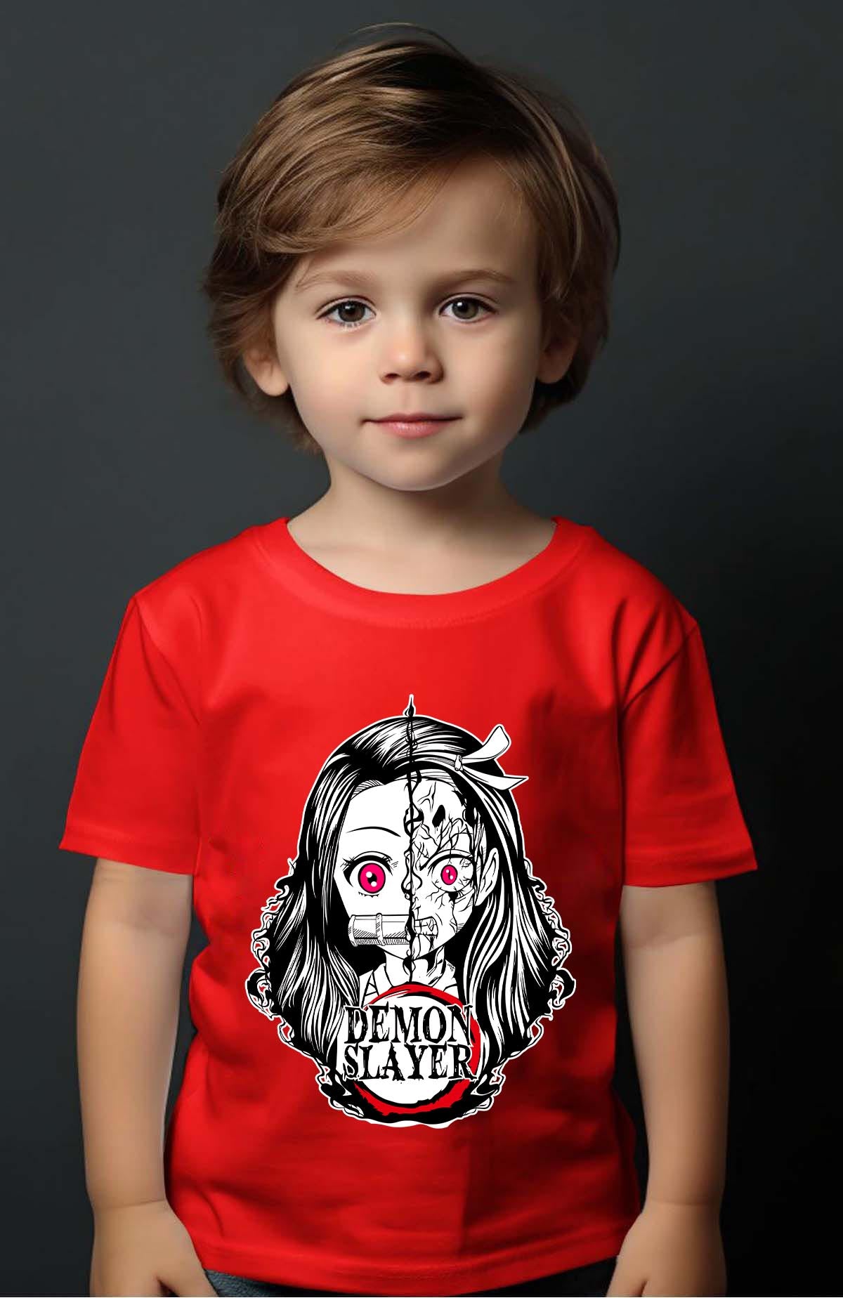 COULEUR:Rouge|T-shirt Garçon | DEMONS SLAYER 15 Rouge