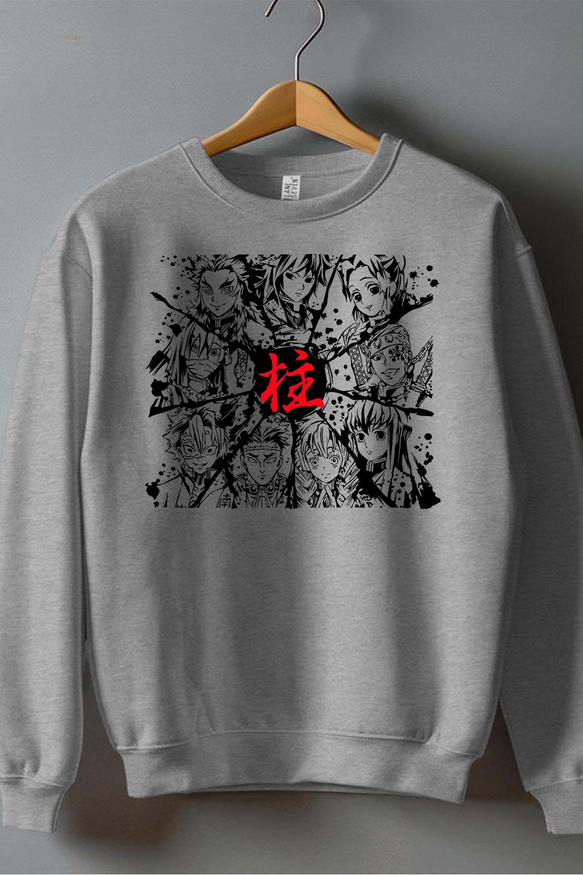 COULEUR:Gris|Sweat Col Rond Garçon | DEMONS SLAYER 16 Gris
