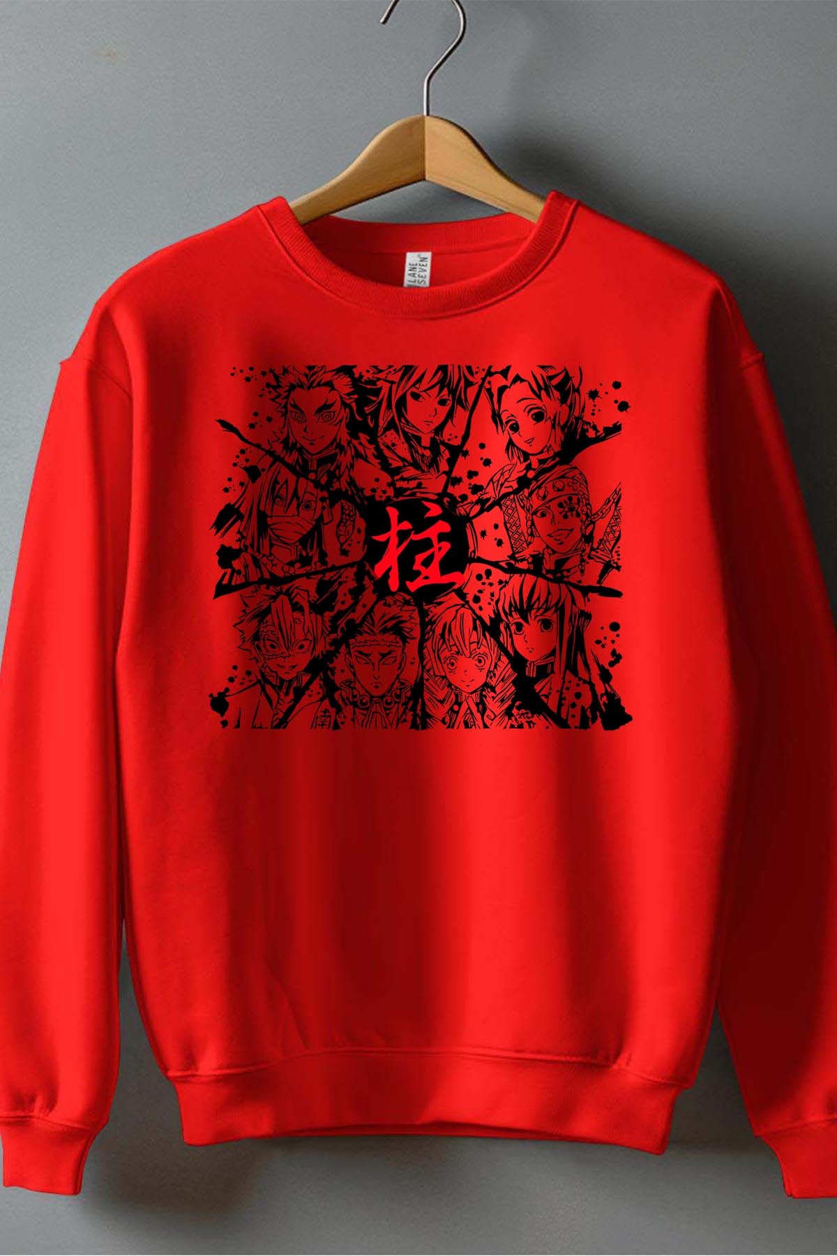 COULEUR:Rouge|Sweat Col Rond Garçon | DEMONS SLAYER 16 Rouge