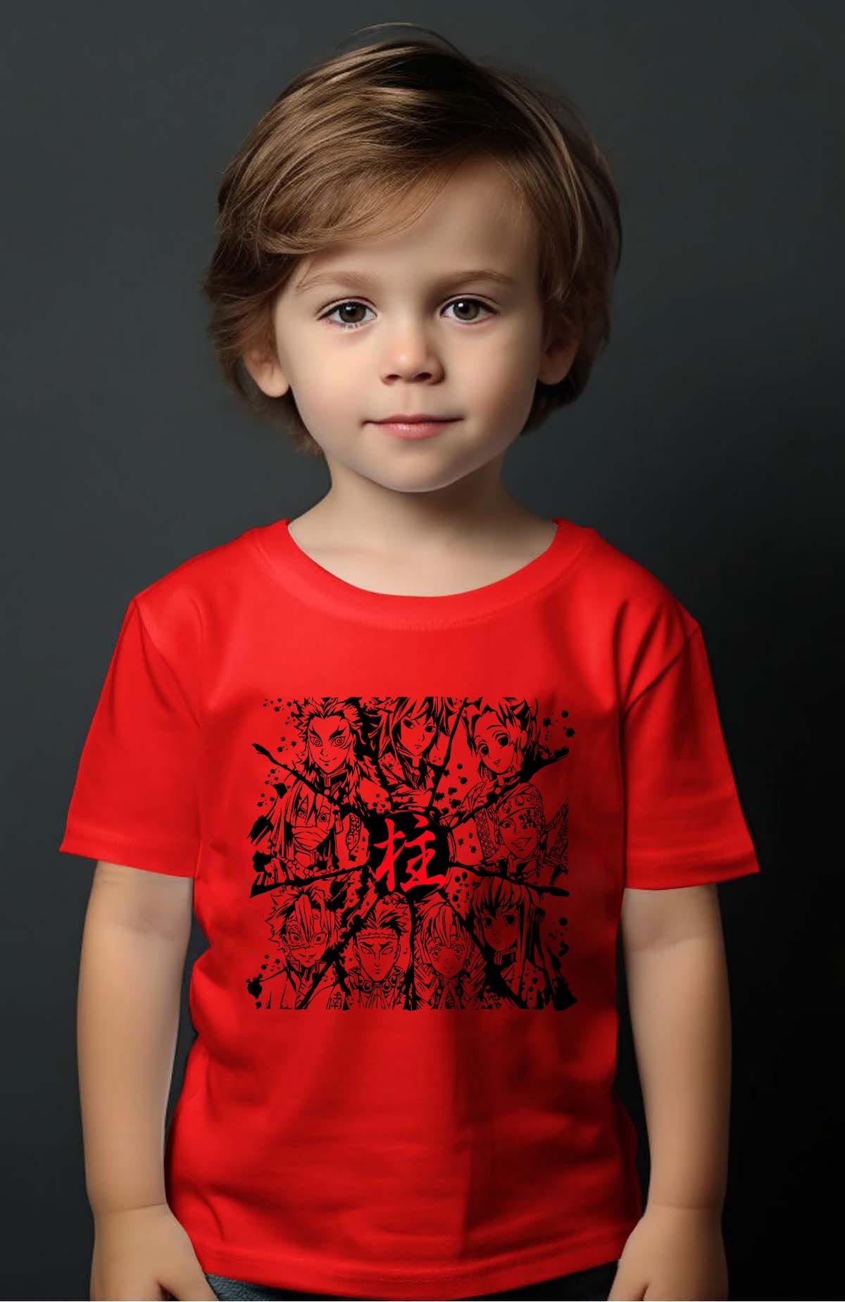 COULEUR:Rouge|T-shirt Garçon | DEMONS SLAYER 16 Rouge