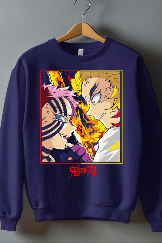 COULEUR:Marine|Sweat Col Rond Garçon | DEMONS SLAYER 17 Marine