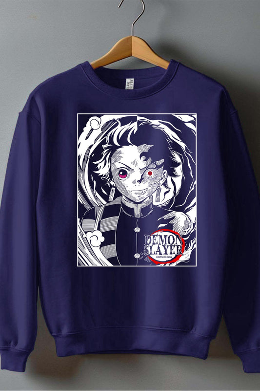 COULEUR:Marine|Sweat Col Rond Homme | DEMONS SLAYER 19 Marine