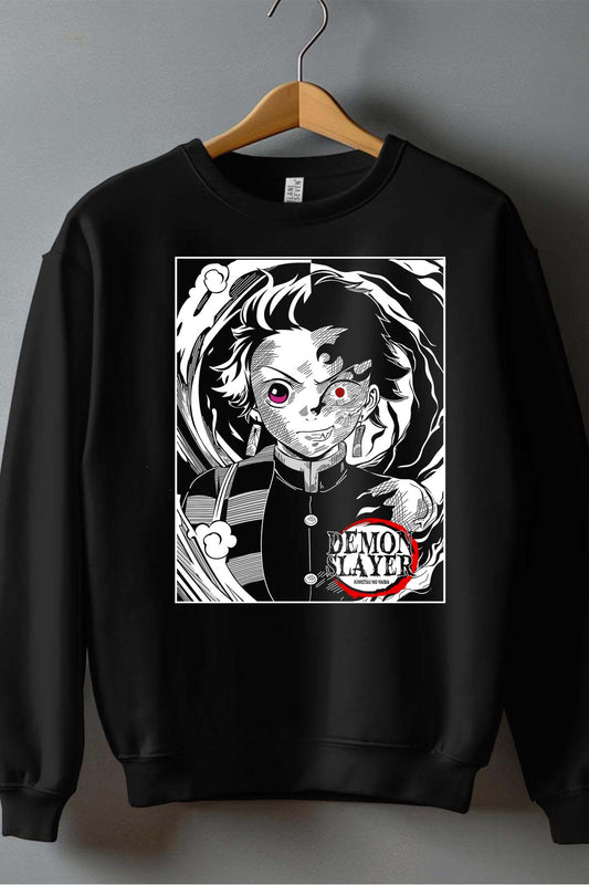 COULEUR:Noir|Sweat Col Rond Homme | DEMONS SLAYER 19 Noir