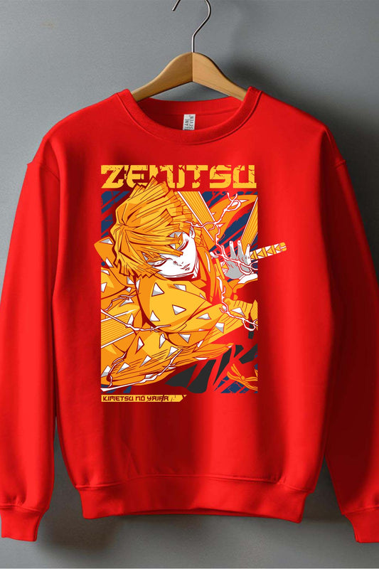 COULEUR:Rouge|Sweat Col Rond Garçon | DEMONS SLAYER 1 Rouge