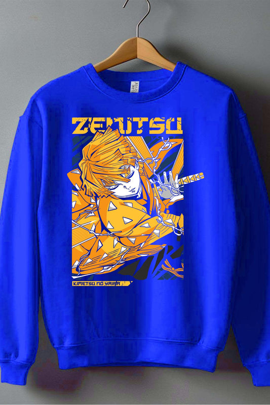 COULEUR:Bleu Roi|Sweat Col Rond Homme | DEMONS SLAYER 1 Bleu Roi