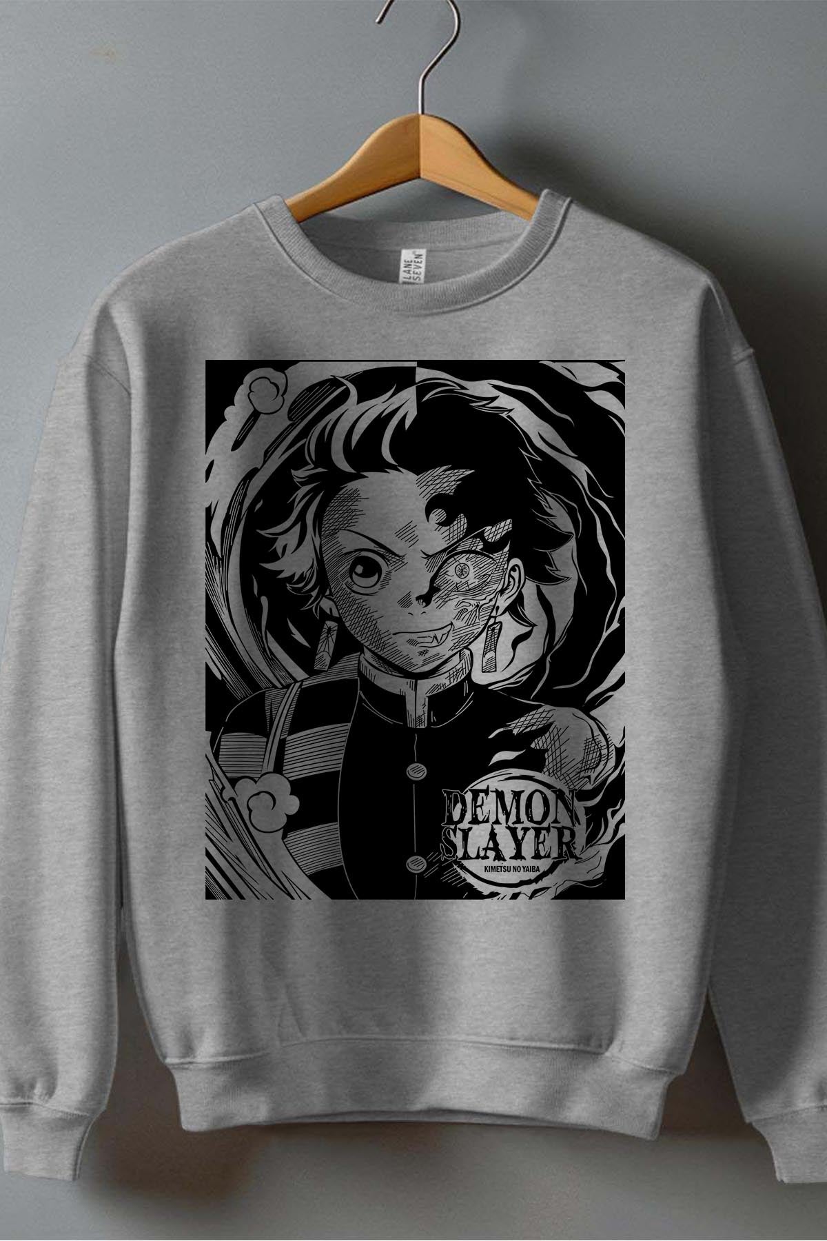 COULEUR:Gris|Sweat Col Rond Garçon | DEMONS SLAYER 20 Gris