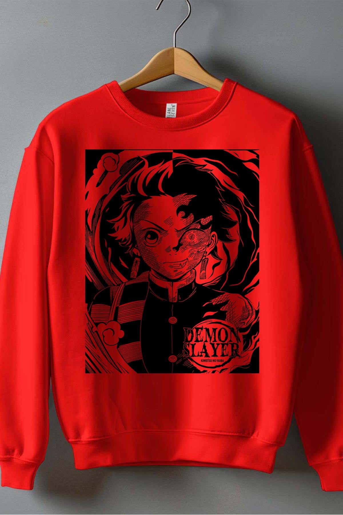 COULEUR:Rouge|Sweat Col Rond Garçon | DEMONS SLAYER 20 Rouge