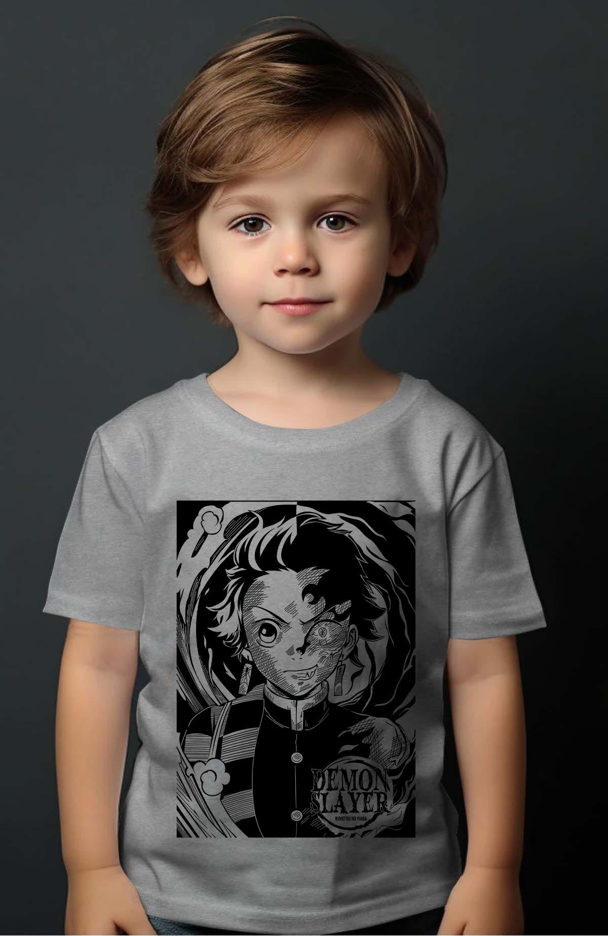 COULEUR:Gris|T-shirt Garçon | DEMONS SLAYER 20 Gris