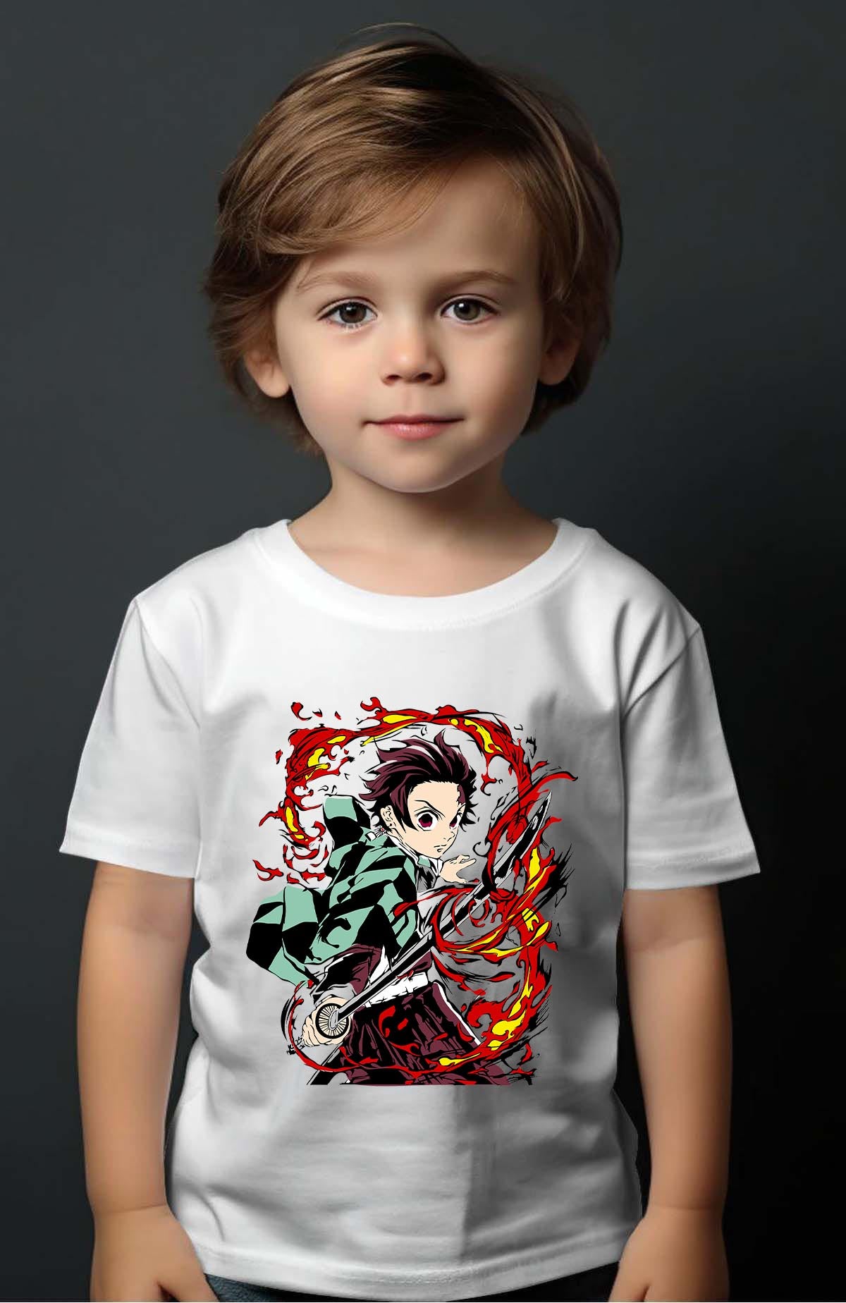 COULEUR:Blanc|T-shirt Garçon | DEMONS SLAYER 21 Blanc