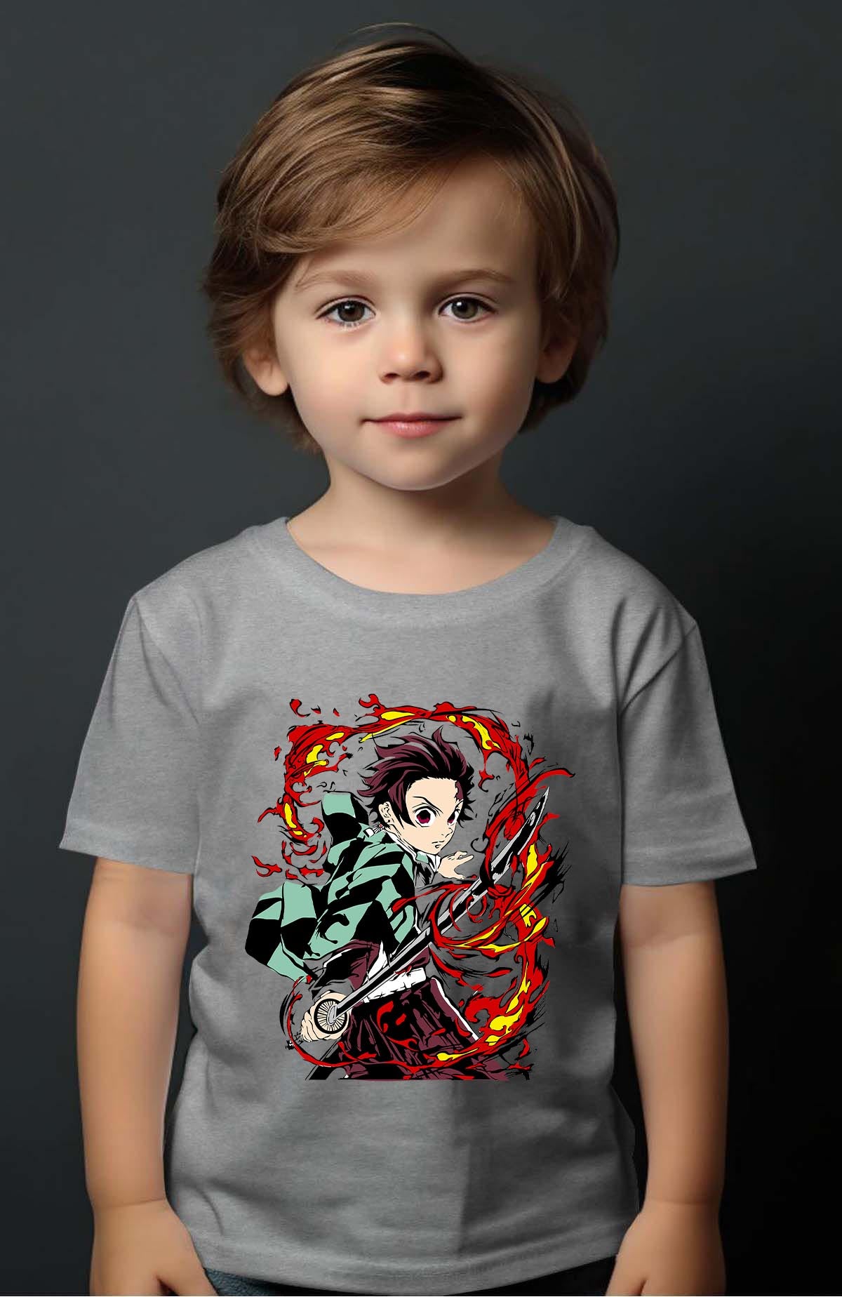 COULEUR:Gris|T-shirt Garçon | DEMONS SLAYER 21 Gris
