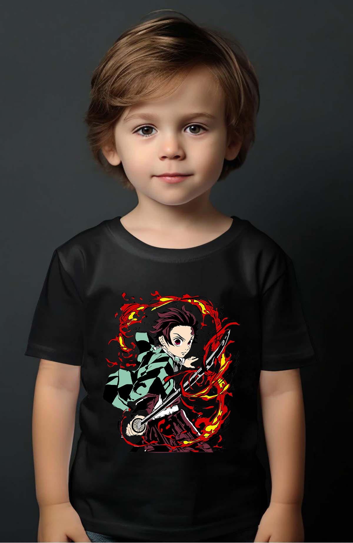 COULEUR:Noir|T-shirt Garçon | DEMONS SLAYER 21 Noir