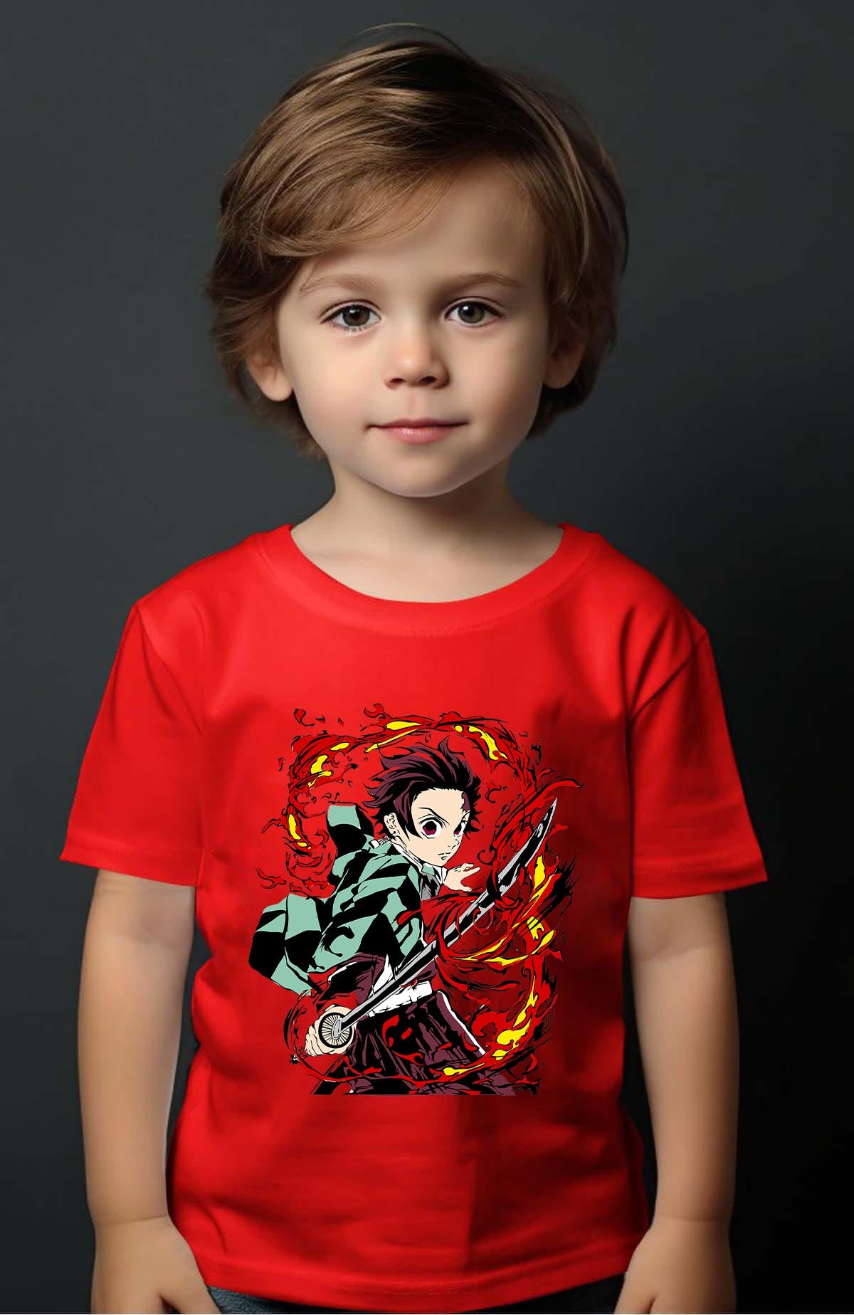 COULEUR:Rouge|T-shirt Garçon | DEMONS SLAYER 21 Rouge