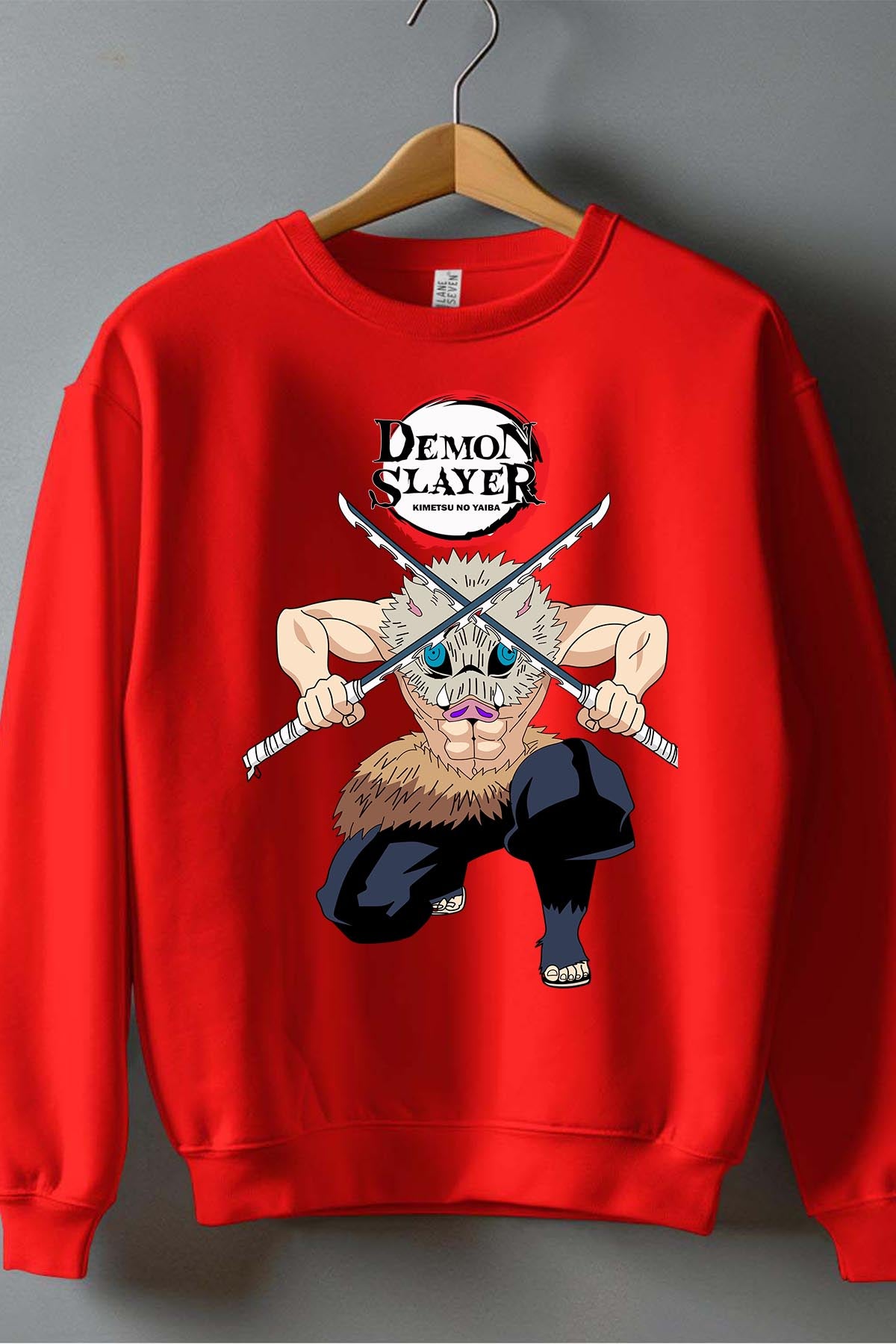 COULEUR:Rouge|Sweat Col Rond Homme | DEMONS SLAYER 22 Rouge