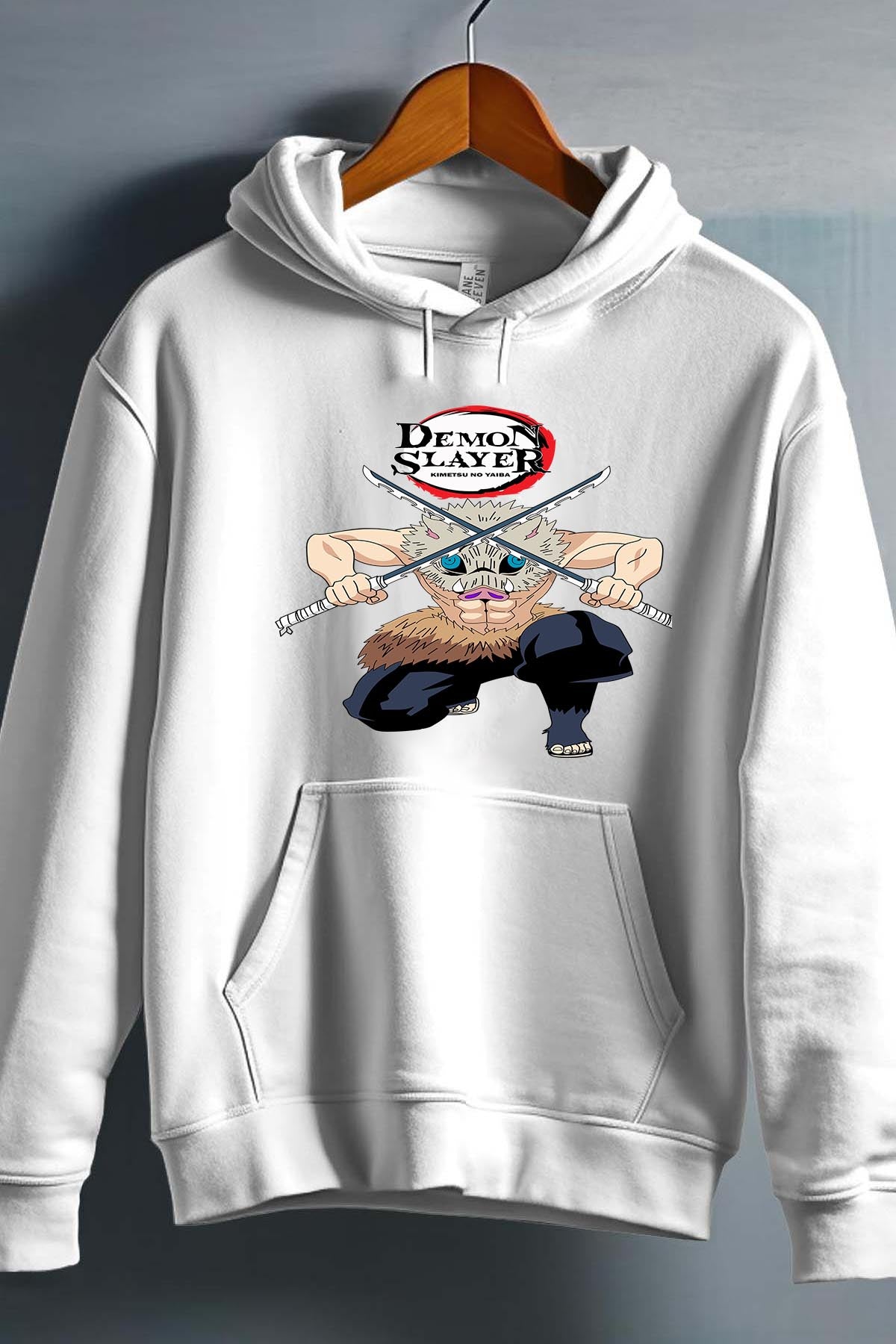 COULEUR:Blanc|Sweat Capuche Garçon | DEMONS SLAYER 22 Blanc