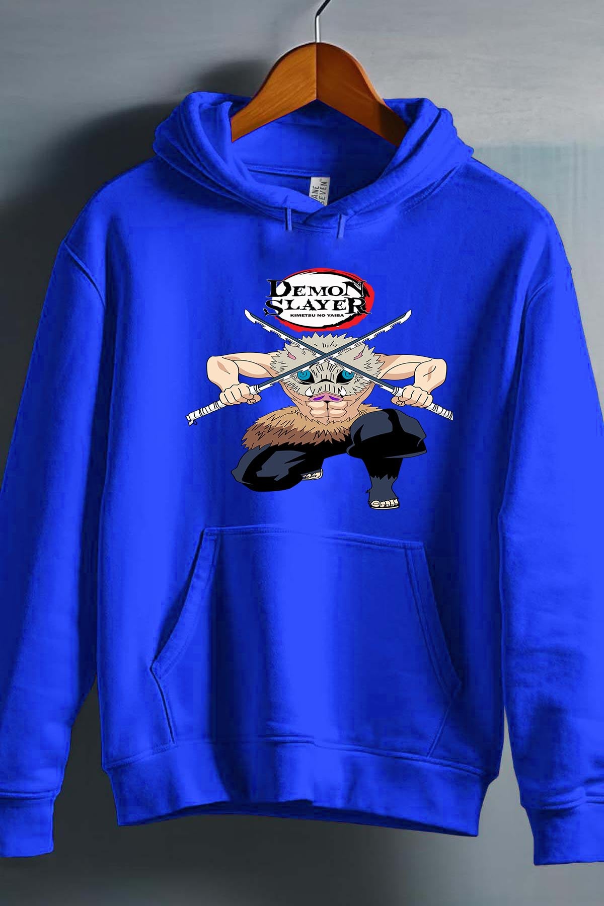 COULEUR:Bleu Roi|Sweat Capuche Garçon | DEMONS SLAYER 22 Bleu Roi