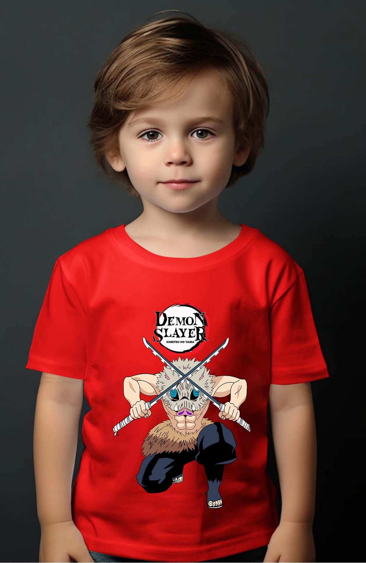 COULEUR:Rouge|T-shirt Garçon | DEMONS SLAYER 22 Rouge