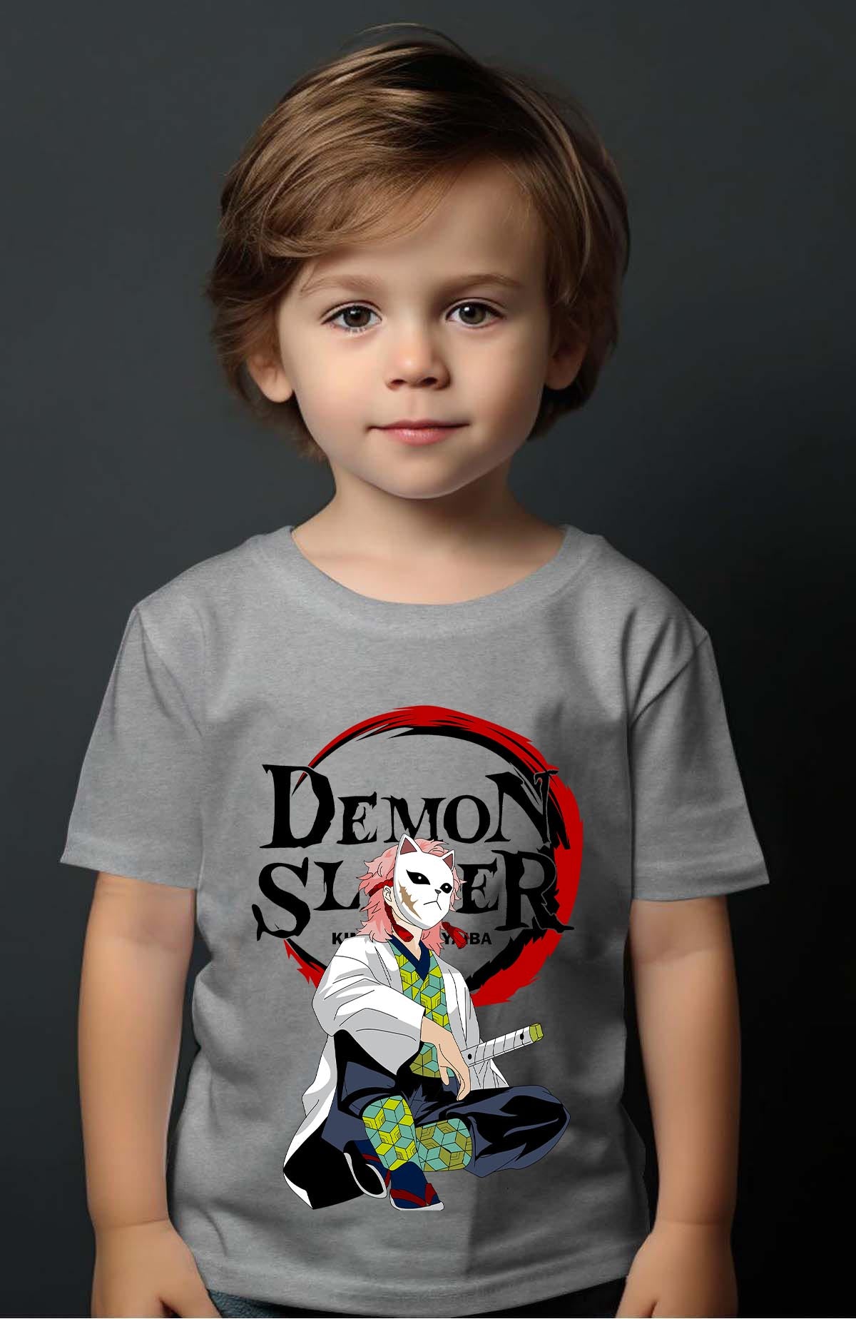 COULEUR:Gris|T-shirt Garçon | DEMONS SLAYER 24 Gris