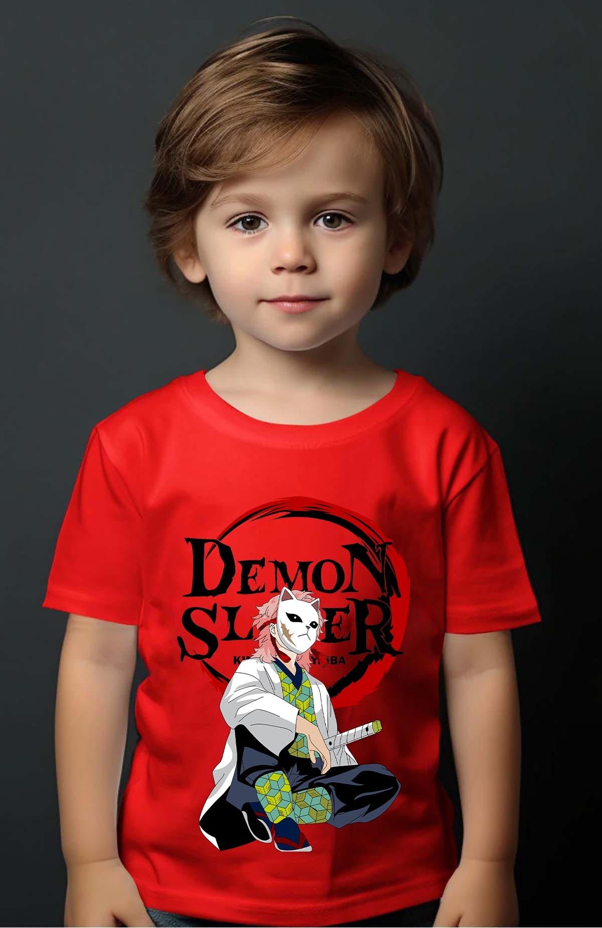 COULEUR:Rouge|T-shirt Garçon | DEMONS SLAYER 24 Rouge